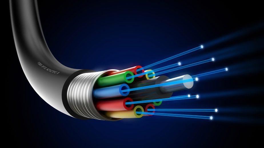 Interior de un cable de fibra óptica