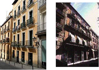 dos edificios en el centro de Madrid